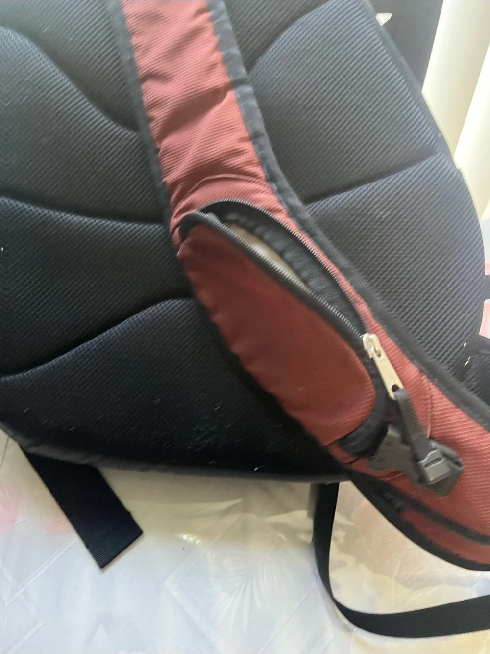 Eddie Bauer Burgundy and Black Sling Backpack